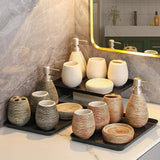 Hanaéri Ceramic Bathroom Accessories Set – Japanese-Inspired Luxury Vanity Collection | Vintage Spa Bathroom Décor