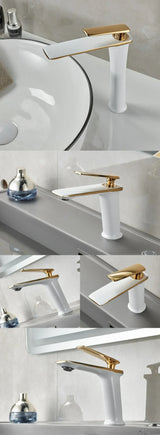 Veloura Luxe Basin Mixer Tap – Contemporary Brass Bathroom Faucet | Premium Hot & Cold Single Lever Design