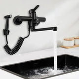 FlowMaster Wall-Mounted Kitchen Tap – Stainless Steel Mixer Faucet | Pull-Out Side Sprayer & 360° Swivel