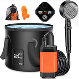 AquaRoam Rechargeable Camping Shower Kit – 6000mAh Electric Pump | 20L Foldable Water Bag | Portable Outdoor Washing System