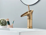 Beaumont Cascade Basin Mixer Tap – Antique Brass Waterfall Faucet | Vintage Single Lever Bathroom Tap