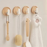 Noiréa Walnut Wall Hook – Drill-Free Wooden Coat & Key Hook | Modern Minimalist Home Organiser