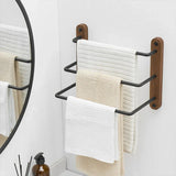 TwinStand Double Towel Stand – Freestanding Metal Countertop Holder | Compact Modern Bathroom Storage