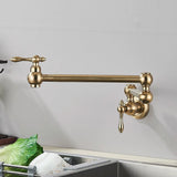AurumFlex Wall Kitchen Tap – Brushed Gold Swivel Faucet | Premium Space-Saving Cold Water Mixer