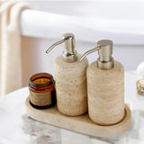Calacéra Ceramic Bathroom Accessories Set – Stone-Effect Luxury Vanity Collection | Modern Spa Bathroom Décor