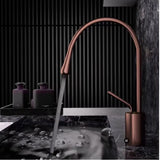 Roselle Pivot Basin Mixer Tap – Brushed Rose Gold Bathroom Faucet | Swivel Spout Luxury Sink Mixer