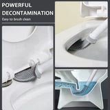 NoirFlow Compact Toilet Brush Set – Matte Black Bathroom Cleaner & Hygienic Holder | Modern Space-Saving Design