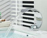 CascadeLine Waterfall Basin Mixer – Luxury Brass Bathroom Faucet | Modern Single Lever Sink Tap