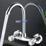 SteelCore Wall Kitchen Mixer – Dual Handle Stainless Steel Faucet | 360° Swivel Sink Tap