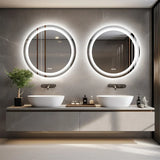 HaloÉclat Smart LED Mirror – 610 mm Round Anti-Fog Bathroom Mirror | Touch-Control Ambient Lighting