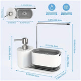 Velora Sync Sink Organiser – 5-in-1 Soap Dispenser & Kitchen Cleaning Station with Sponge Holder