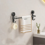 GripLine No-Drill Towel Rail – Matte Black Suction Bathroom & Kitchen Holder for Towels & Accessories