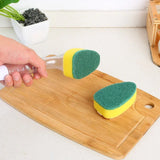 BristleFlow Soap-Release Dish Brush Kit – Refillable Kitchen Scrubber with Replaceable Sponge Heads | Eco-Friendly Cleaning Tool