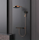 Aurelius ThermoSpa Shower System – Concealed Rainfall Thermostatic Shower Set | Luxury Gold Bathroom Upgrade