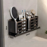 AeroSlim Bathroom Storage Shelf – Drill-Free Aluminium Organiser | Toothbrush & Razor Wall Holder