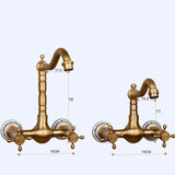 Montclair Heritage Wall Mixer Tap – Antique Brass Kitchen & Bathroom Faucet | 360° Swivel Spout