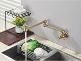 AurumFlex Wall Kitchen Tap – Brushed Gold Swivel Faucet | Premium Space-Saving Cold Water Mixer