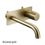 RoseVanta Wall Mount Bathroom Faucet – Brushed Rose Gold Brass Basin Mixer | Hot & Cold Water Faucet | Modern Wall-Mounted Vanity Faucet with Ceramic Cartridge
