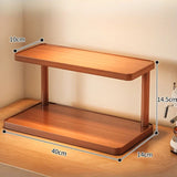 Eloria BambuCasa 2-Tier Bamboo Storage Shelf – Eco-Friendly Kitchen & Tea Room Organiser with Carry Handles | Natural Countertop Display Rack