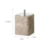 Valdore Emperador Marble Bathroom Accessories Set – 7-Piece Natural Stone Luxury Collection | Spa-Inspired Bathroom Décor