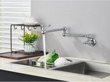 AurumFlex Wall Kitchen Tap – Brushed Gold Swivel Faucet | Premium Space-Saving Cold Water Mixer
