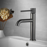 ObsidianVale Mono Basin Tap – Matte Black Bathroom Mixer | Solid Brass Contemporary Vanity Faucet