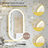 Aurelia Glow Oval LED Mirror – Gold Framed Anti-Fog Bathroom Mirror | Dimmable Luxury Vanity Lighting