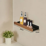 Velmora CulinaWood Wall Shelf – No-Drill Kitchen Storage Organiser for Spices, Cutting Boards & Utensils | Modern Wood-Effect Metal Rack