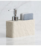 Velora Stone Soap Station – 2-in-1 Soap Dispenser & Sponge Holder for Kitchen & Bathroom Sinks