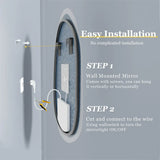 LumiAura Frameless LED Mirror – Dimmable Anti-Fog Bathroom Vanity Mirror | Touch Sensor Backlit Design