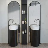 Monolith Solid Surface Pedestal Basin – Freestanding Designer Bathroom Sink | Luxury Matte & Gloss Modern Washstand