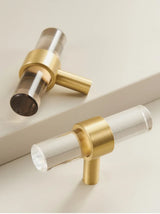 Lucévere Brass & Acrylic Cabinet Handles – Luxury Modern Furniture Pulls | Customisable Designer Hardware