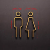 Restroom Duo Ladies & Gents Door Sign – Creative 2D Acrylic Toilet Signage | Frameless Washroom Door Plaque | Modern Entrance Décor