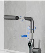 AquaLuxe SmartCascade Basin Mixer – Digital Waterfall Bathroom Faucet | Adjustable LED Temperature Sink Tap