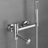 HydroLuxe Bath Mixer Set – Wall-Mounted Bathtub Faucet with Hand Shower | Stainless Steel Hot & Cold Tap System
