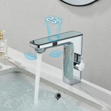 PureSense TouchFree Digital Sensor Faucet – Smart White Motion-Activated Bathroom Sink Mixer with LED Temperature Display