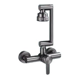 HydroFlex Pro Wall Mixer – 4-Mode Stainless Steel Kitchen Faucet | 360° Swivel Hot & Cold Tap