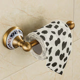 HeritageLuxe Antique Brass Bathroom Hardware Set – Vintage Brass & Ceramic Wall-Mounted Bathroom Accessories Collection