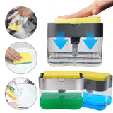 CleanPress Soap Dispenser Station – 2-in-1 Kitchen Sponge Holder | Push-Top Sink Organiser