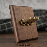 Maison Voltier Walnut Toggle Switch – Vintage Brass Wall Switch with USB Option | Luxury Retro Electrical Hardware