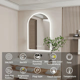 Velora ArcSense LED Vanity Mirror – Smart Frameless Bathroom Mirror with Clock Display, Anti-Fog & Adjustable Lighting