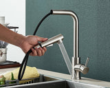 Vantique NoirFlex Pull-Out Kitchen Tap – Matte Black Stainless Steel Mixer with Dual Spray & 360° Swivel