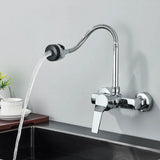 FlexJet Pro Wall Kitchen Mixer – 360° Swivel Faucet with Dual Spray Modes | Flexible Stainless Steel Sink Tap
