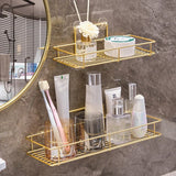 NoirLuxe Bathroom Cup Holder – Black & Gold Wall Organiser | No-Drill Toothbrush & Rinse Cup Rack
