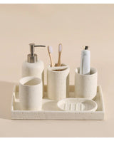 KaoriStone Wabi-Sabi Bathroom Accessories Set – Natural Stone Spa Collection | Minimalist Luxury Vanity Décor