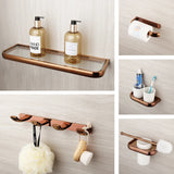 RoseVale Luxury Bathroom Hardware Set – Rose Gold Solid Brass 5-Piece Wall-Mounted Accessory Collection