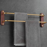DualLux Double Towel Rail – Brushed Aluminium Bathroom Towel Holder | Modern Wall-Mounted Storage with Hook