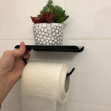 LoftEdge Toilet Roll Holder with Shelf – Aluminium Wall-Mounted Bathroom Organiser | Modern Space-Saving Storage