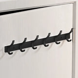 Novalith Luxe BlackHook Aluminium Wall Hook Rail – Multi-Hook Coat & Towel Organiser in Matte Black | Heavy-Duty Wall-Mounted Storage for Bathroom, Kitchen & Hallway