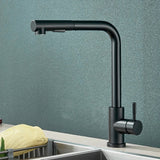 Vantique NoirFlex Pull-Out Kitchen Tap – Matte Black Stainless Steel Mixer with Dual Spray & 360° Swivel